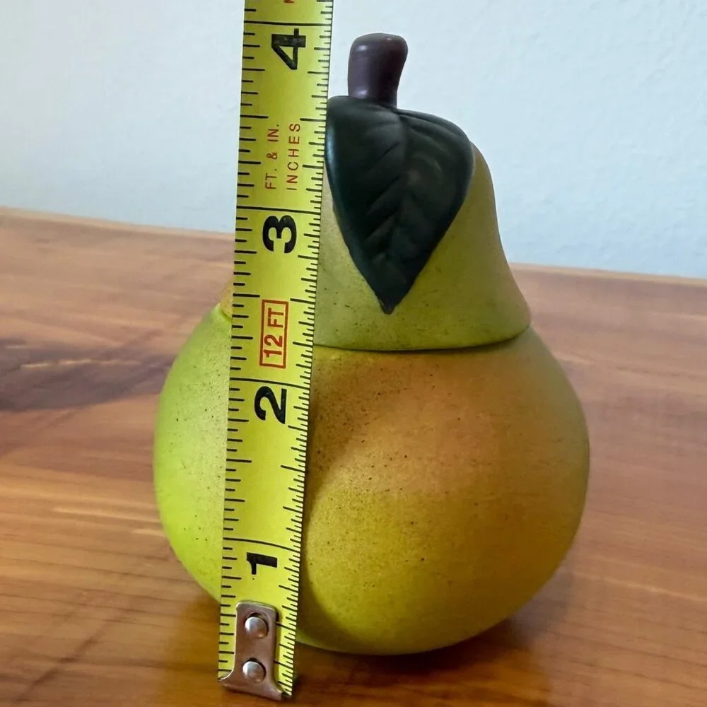 Ceramic Green Pear Shape Stoneware Candle (Never Used)